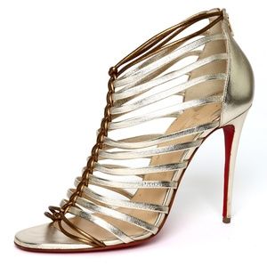 Christian Louboutin Milla Gold Caged Heels 10